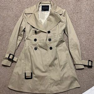 Zara Basic Tan PeaCoat with Belt. Size Medium. Small stain on sleeve